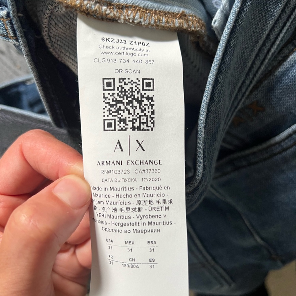 Armani Exchange Dark Blue J33 Super Skinny Jeans W31 - Picture 4 of 5